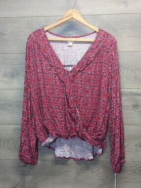 New Mossimo Long Sleeve Wrap Blouse Women's Size XL